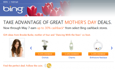 Bing.com Shopping Promo for Mother's Day 2010