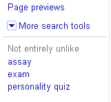 Google SERP Test: "Not Entirely Unlike"
