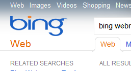 Original SERP with Bing Logo on Left Side