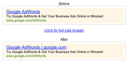 Google AdWords Display URLs Showing in Headlines 