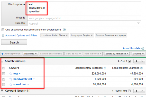 AdWords More Like These New Option